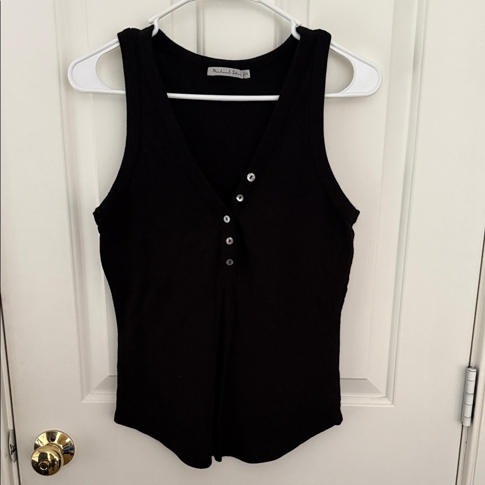 Michael Stars Black Button Tank‎ Top